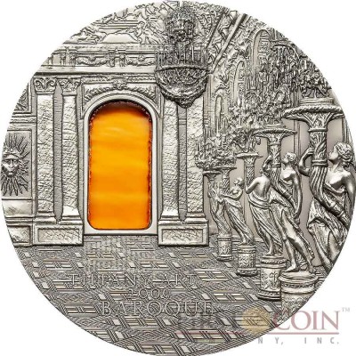 Palau 5th Edition BAROQUE series TIFFANY ART Silver coin $10 Antique finish 2009 Ultra High Relief 2 oz
